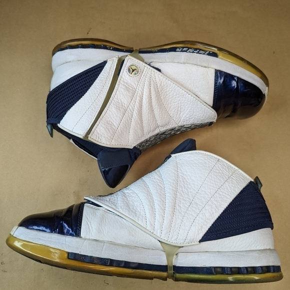 Nike Air Jordan 16 Retro Midnight Navy 2016 men's Size 9.5 683075-106 White Blue - Picture 7 of 10